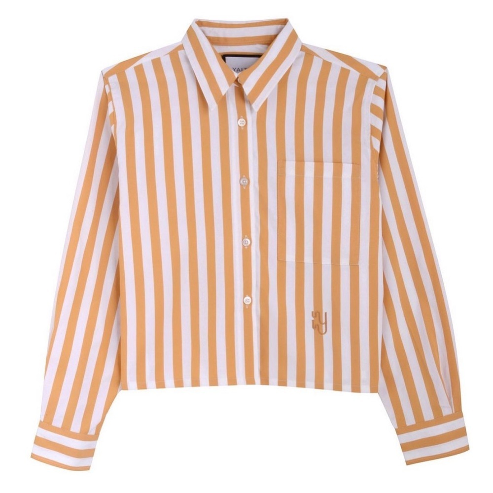 Yaitte cropped BUOY in Distinct Yellow and White Stripe